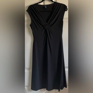 Chaps black dress, size petite medium.